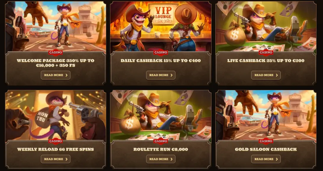 Lizaro promotions — welcome package, reloads, cashback, free spins and tournaments
